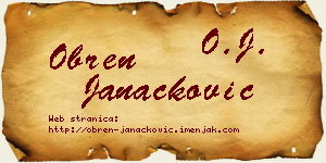Obren Janaćković vizit kartica